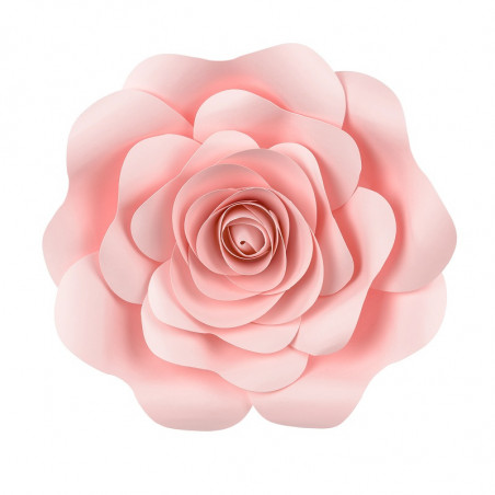 5 Fleurs en papier rose poudré premium - Décoration