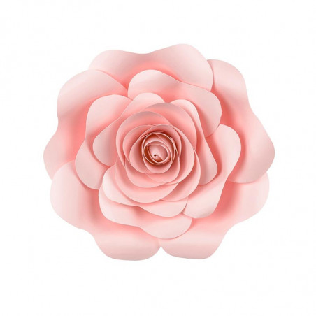 5 Fleurs en papier rose poudré premium - Décoration