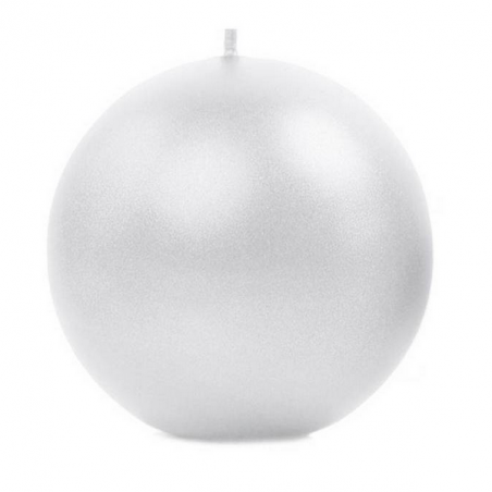Grande bougie ronde blanc perlé- Décoration de table
