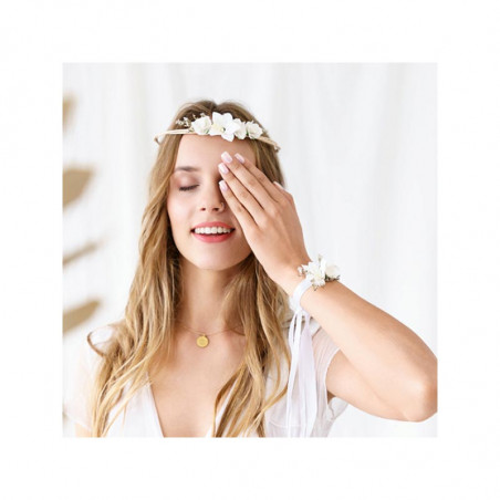 Couronne de fleurs blanches - Accessoire cheveux