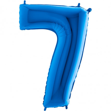 Ballon Géant Alu Bleu 7 Sept Ans Fête d'Anniversaire enfant