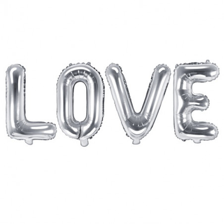 Ballons LOVE Lettres argent - Décoration