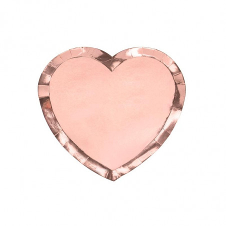 Assiettes en Forme de Coeur Rose Gold