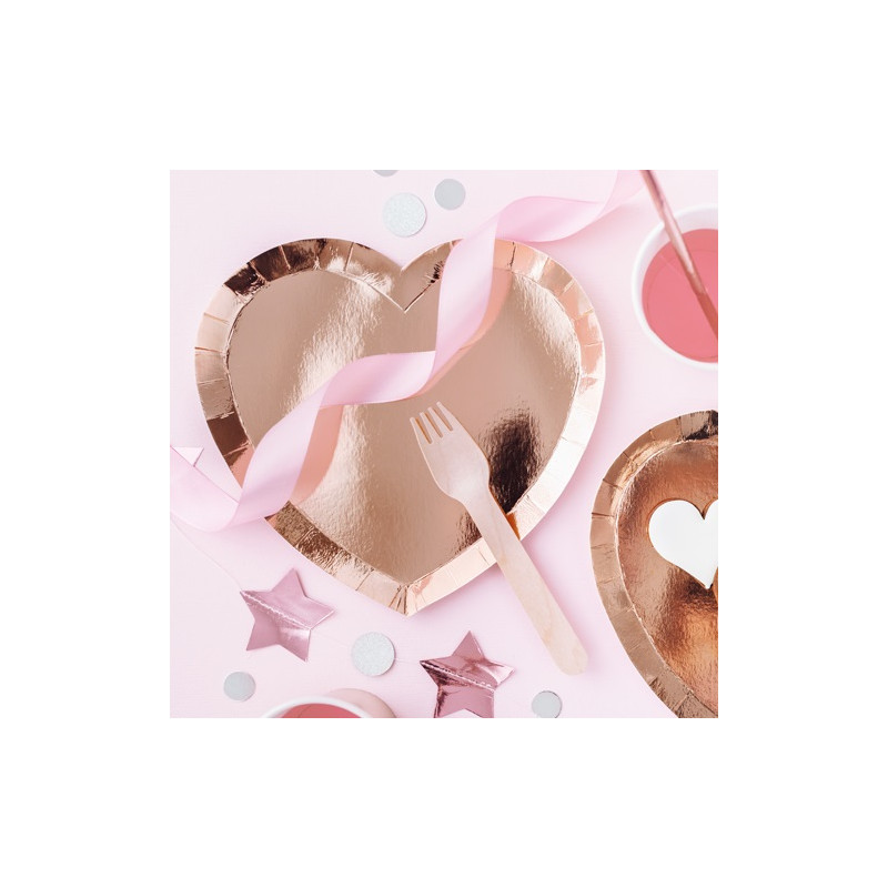 Assiettes en Forme de Coeur Rose Gold