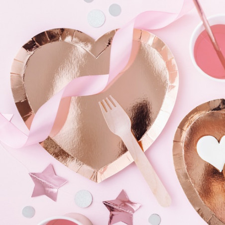 Assiettes en Forme de Coeur Rose Gold