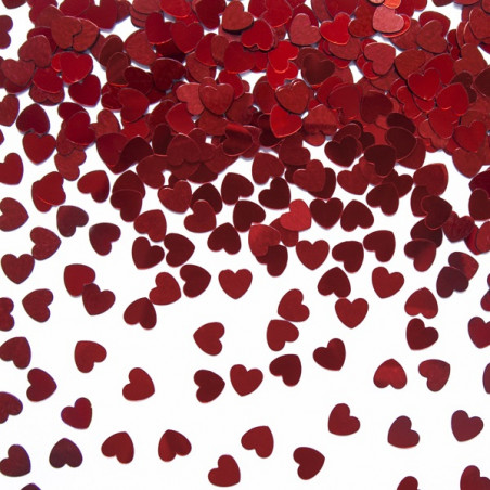 Confettis de table coeur rouge - Décoration anniversaire