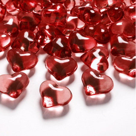 Cristaux coeurs décoration de table coeur rouge - Décoration de table