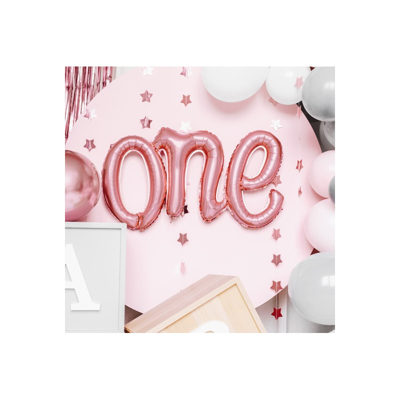 Ballon One Chiffre 1 Un - Numéro Décoration Anniversaire Rose Cuivré Rose Gold