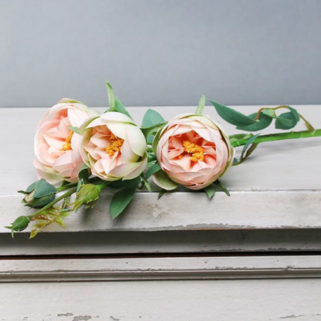 Roses Tintagel Pêche Fleurs Artificielles Premium