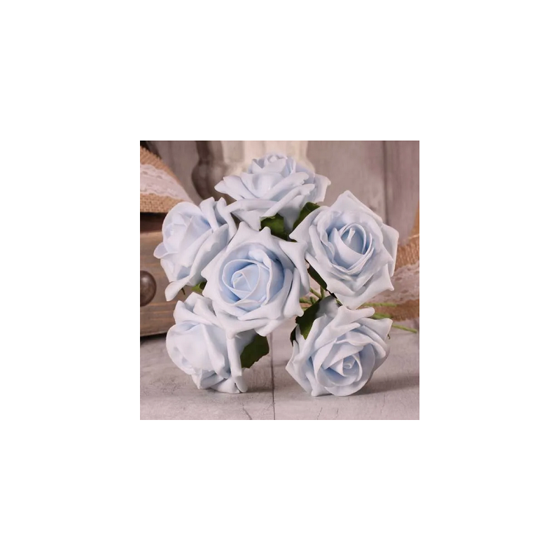 Petit bouquet de fleurs bleu pastel - Fleurs Artificielles Mousse