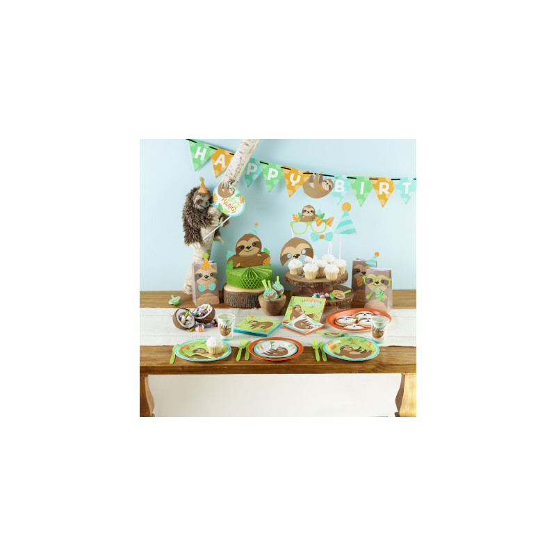 Serviettes Paresseux - Anniversaire Thème Animaux Forêt Amérique du Sud