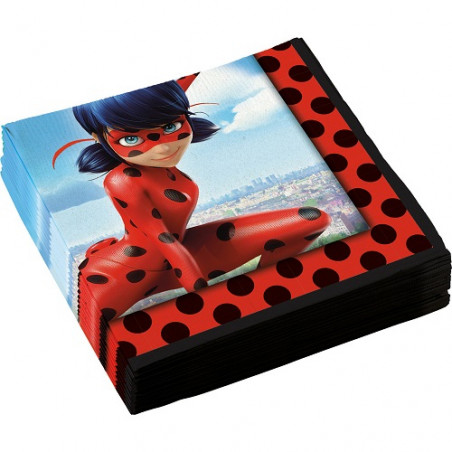 Serviettes en Papier Ladybug Miraculous Coccinelle