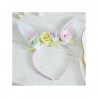 Serre-Tête Lapin avec Fleurs Pastel - Décoration de fête Serre-Tête Lapin avec Fleurs Pastel - Décoration de fête