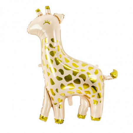 Ballon Géant Girafe Animal Beige et Doré