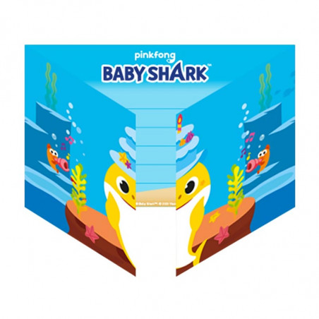 6 Invitations Anniversaire Baby Shark