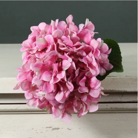 Hortensia Rose Poudré Fleurs Artificielles Premium