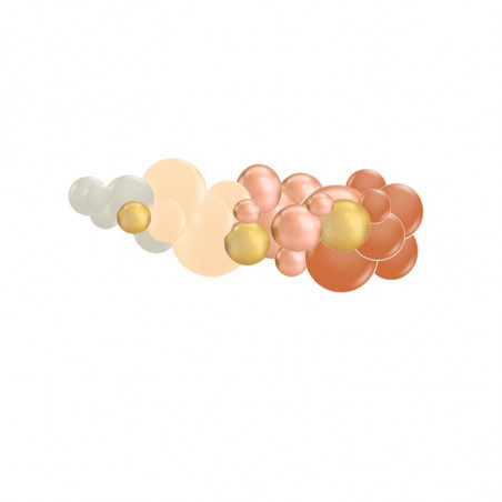 Guirlande de ballons organiques - Rose Gold et Blanc