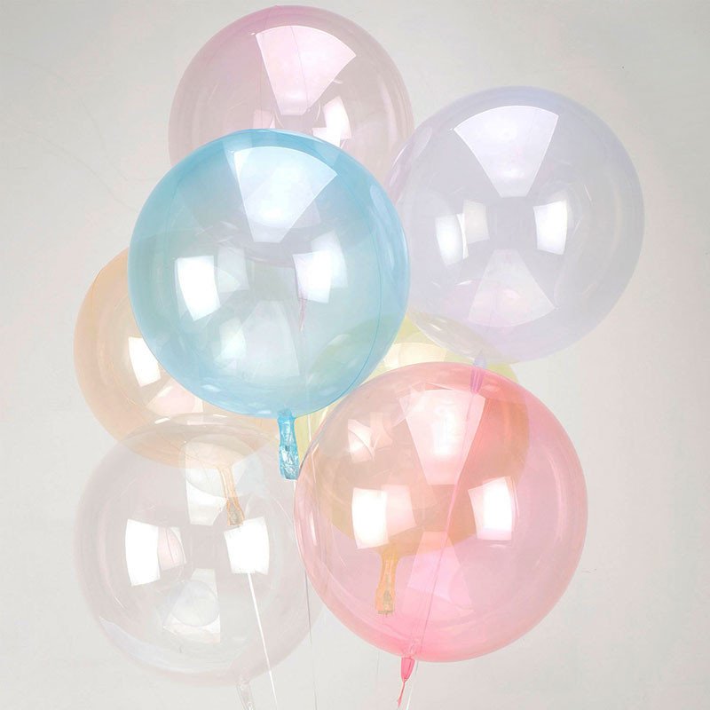 Ballon Crystal Bulle Rond Rose Clair Transparent - Décoration de ballons