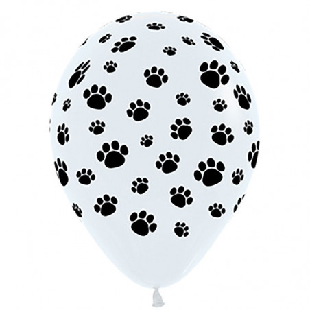 Ballons blancs motif patte Pat Patrouille Anniversaire