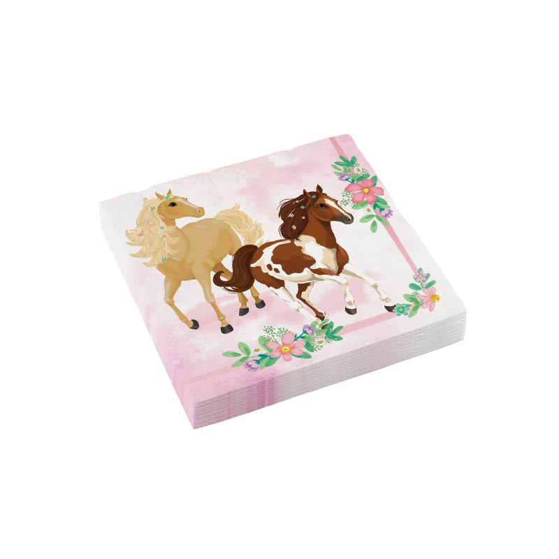 Grandes serviettes en papier thème Cheval et équitation - Anniversaire pour enfants