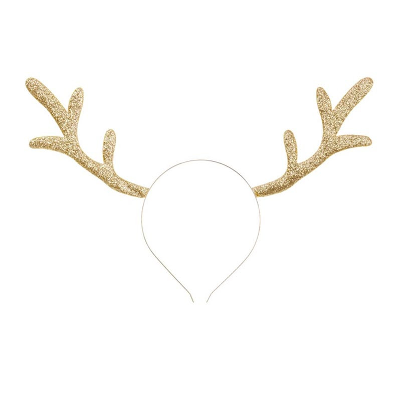 Serre-Tête Renne Doré Glitter Tissu