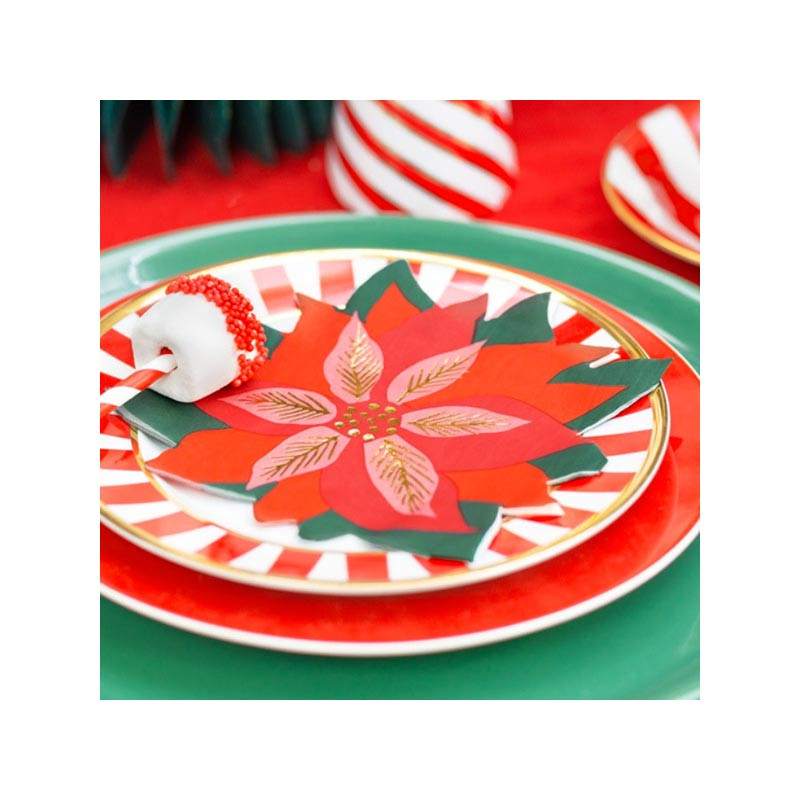 Serviettes en forme de pointsettia