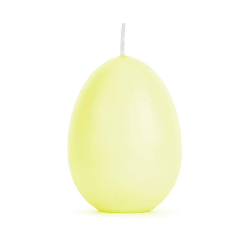Bougie en forme d'oeuf jaune pastel