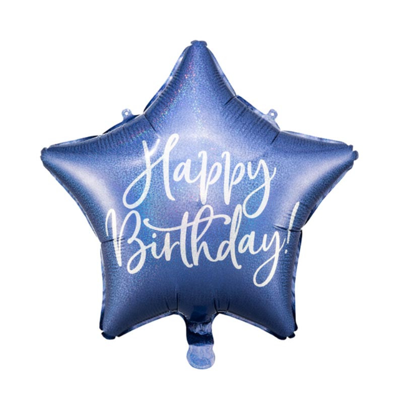 ballon anniversaire étoile bleu happy birthday décoration de fête