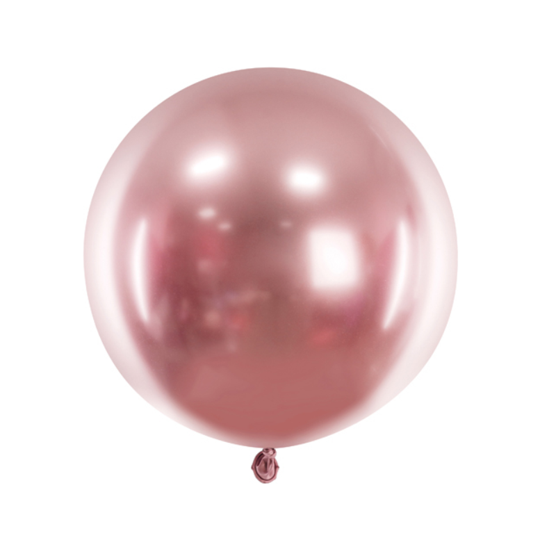 Grand ballon jumbo rond rose chromé 60cm ballons organiques