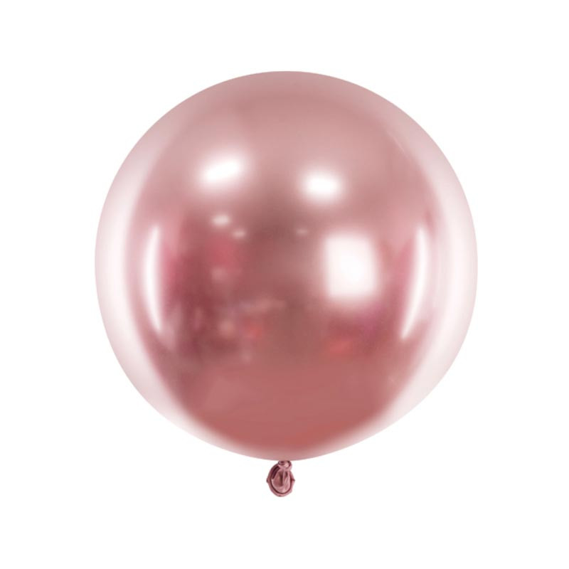 Grand ballon jumbo rond rose chromé 60cm ballons organiques