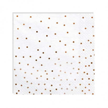 Grandes serviettes A Pois Rose Gold / Rose Cuivré en Papier Premium