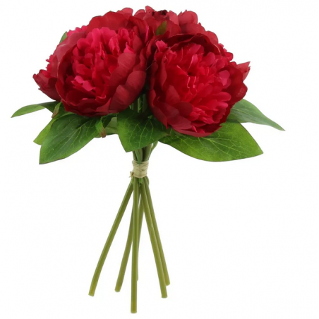 Petit bouquet de Pivoines Rouge Fleurs Artificielles Premium