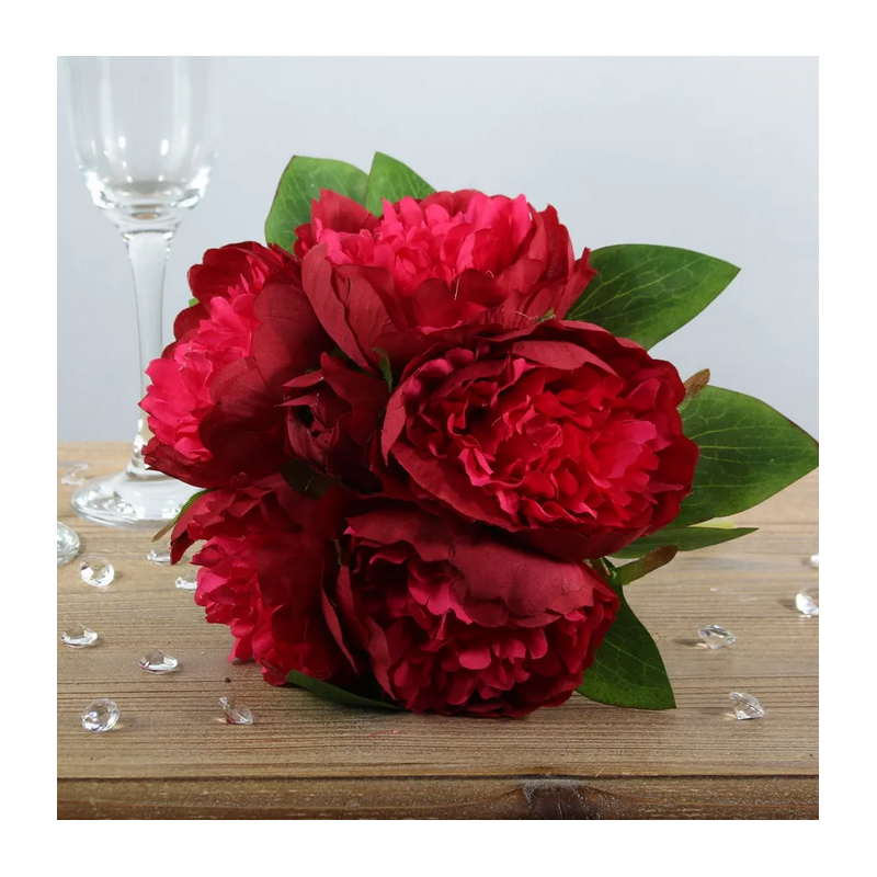 petit bouquet Pivoines Rouge Fleurs Artificielles Premium