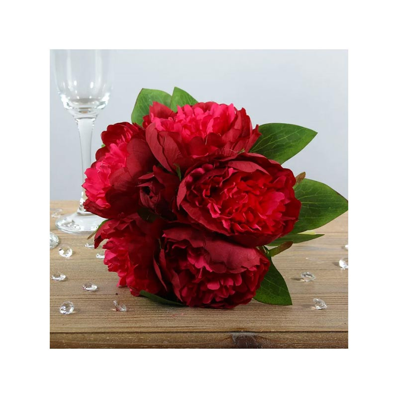 petit bouquet Pivoines Rouge Fleurs Artificielles Premium