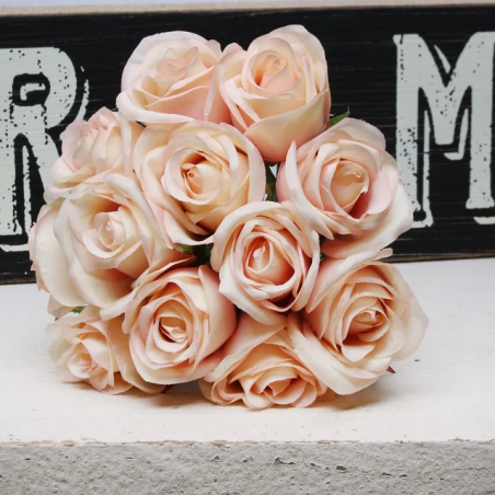 Gros bouquet de roses nude crème Fleurs Artificielles Premium