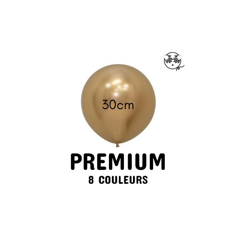 Ballon Chromé à l'unité en 30cm - 8 couleurs