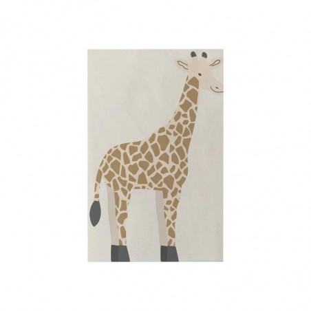 Serviettes girafe safari beige