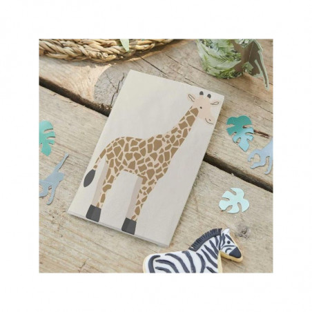 Serviettes girafe safari