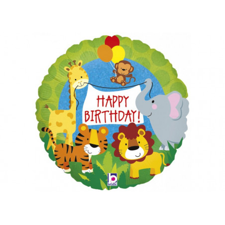 Ballon Rond Animaux Jungle - Anniversaire