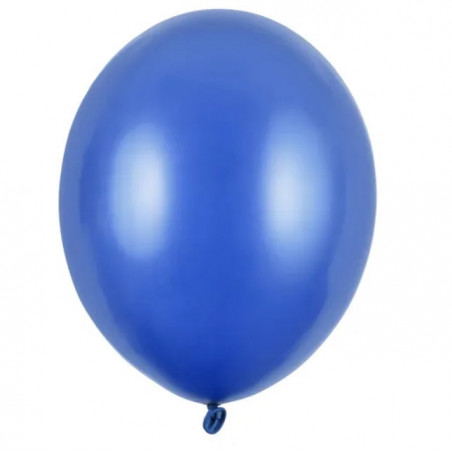 10 ballons bleu métallisés foncés