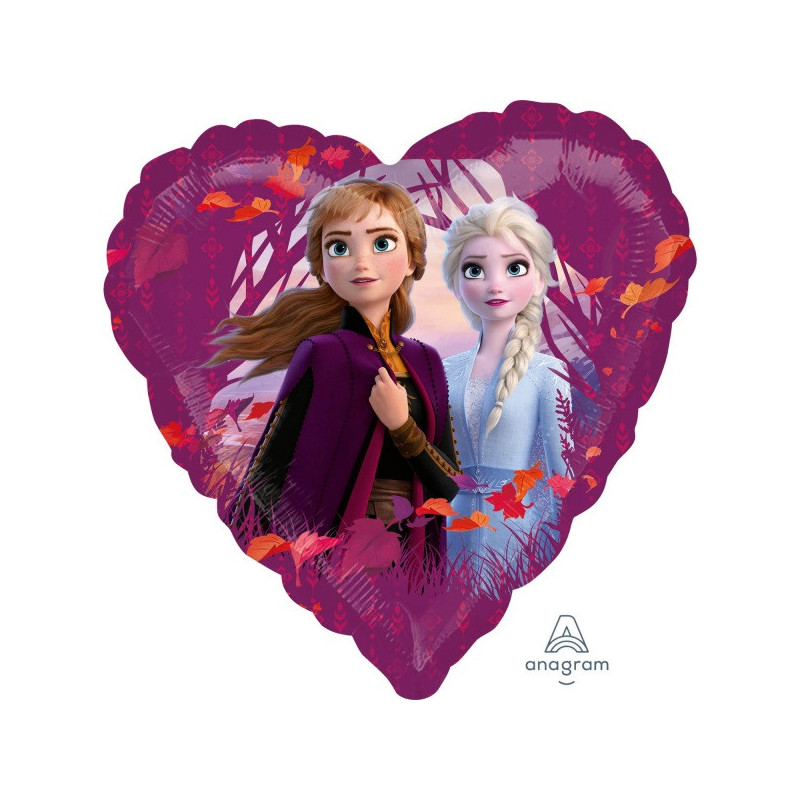 Les princesses Disney coeur 2 faces ballon 45cm