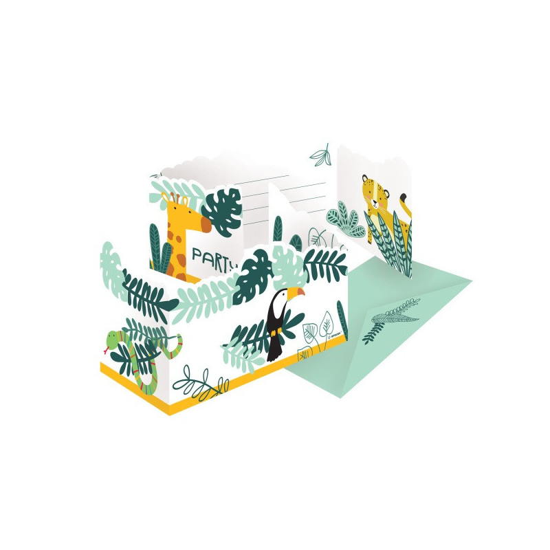 Invitation Anniversaire Jungle + Enveloppe