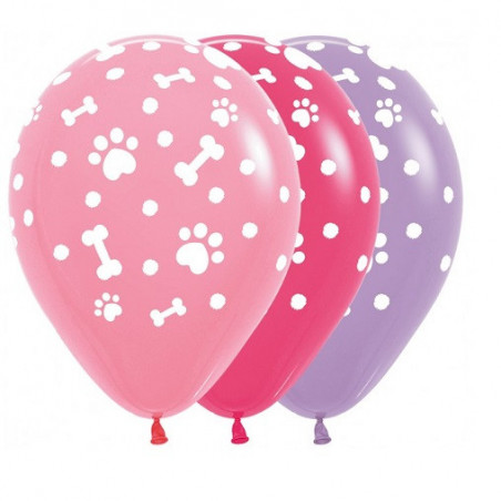 Ballons rose et parme motif patte Pat Patrouille Anniversaire