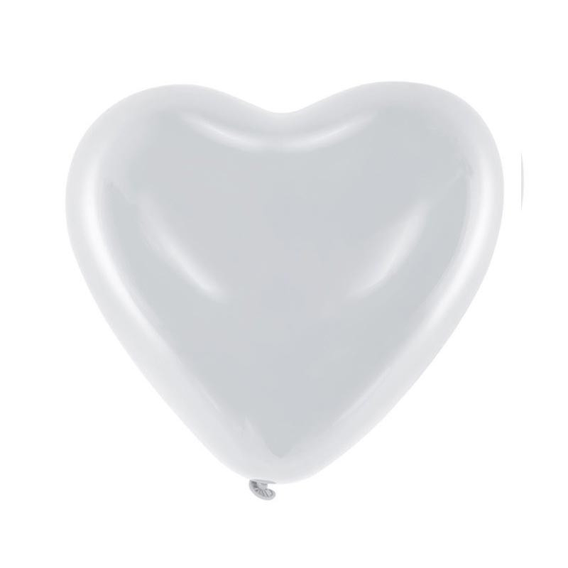 Ballon en latex coeur blanc