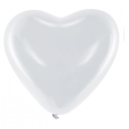 Ballon en latex coeur blanc