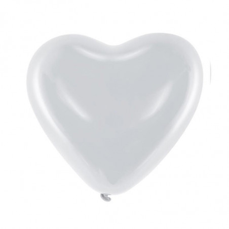 Ballon en latex coeur blanc