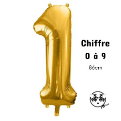 Structure à Ballon Chiffre Géant 2 Doré Gold