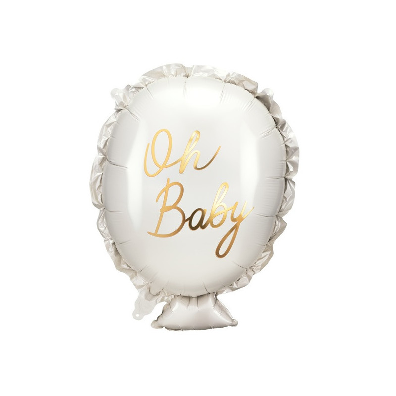 ballon alu gonflé à l'hélium oh baby décoration beige