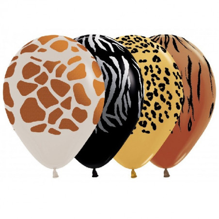 25 ballons latex 30cm jungle safari