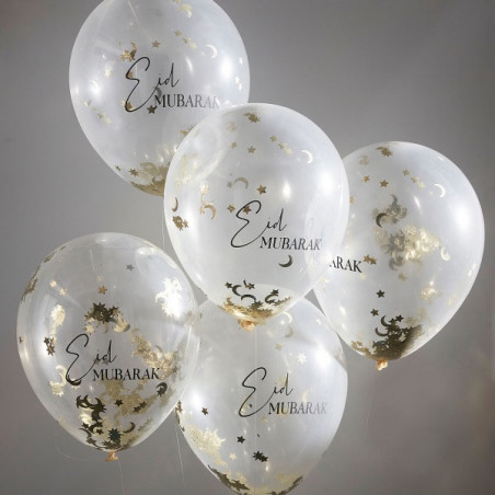 Ballons confettis Eid Mubarak